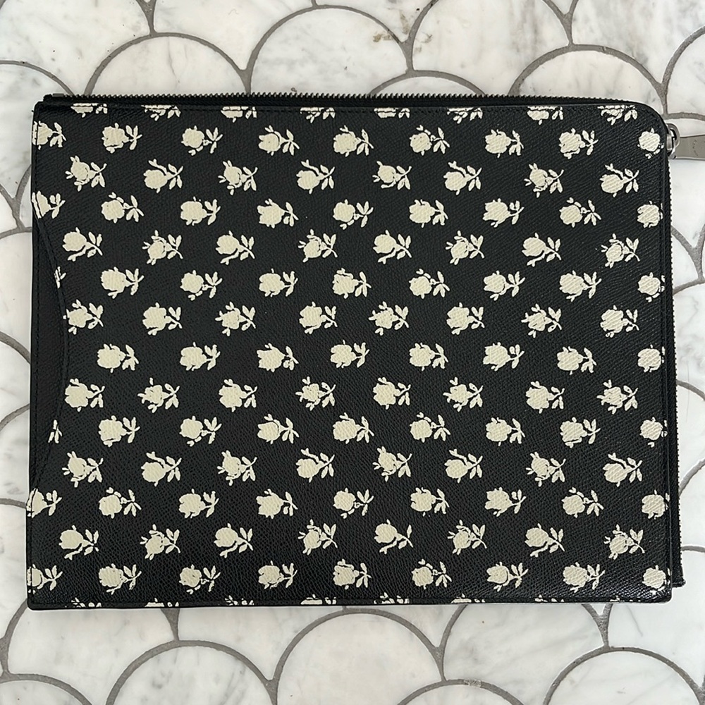 Coach black and white floral tech case